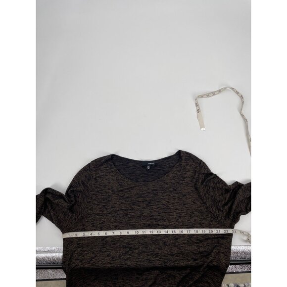 Sun Kim Womens Plus Size 1X Oversized Tunic Top Long Sleeve Rayon Brown Marled - Picture 5 of 7